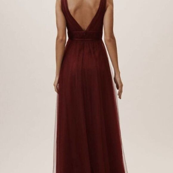 Jenny Yoo Collection x Anthropologie Sarita Rich Cabernet Tulle Maxi Dress Sz 8 - Picture 2 of 10